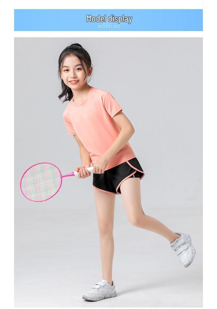 Kids' Quick-Dry Long Sleeve Hooded Yoga Set for Girls - Medium & Large Sizes, Autumn/Winter