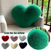 Heart Shape Throw Pillow Sofa Car Stuffed Seat Cushion Double-sided Imitation Fox Fur Plush Cushion Home Decor Waist Cushions