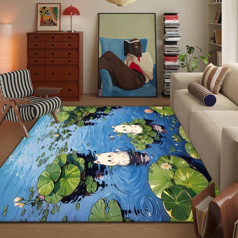 Kawaii Cute Cartoon Door Mat Bath Microfiber Decorative Versatile Flannel Floor Mat Quick Dry Absorbent Non-slip Sole