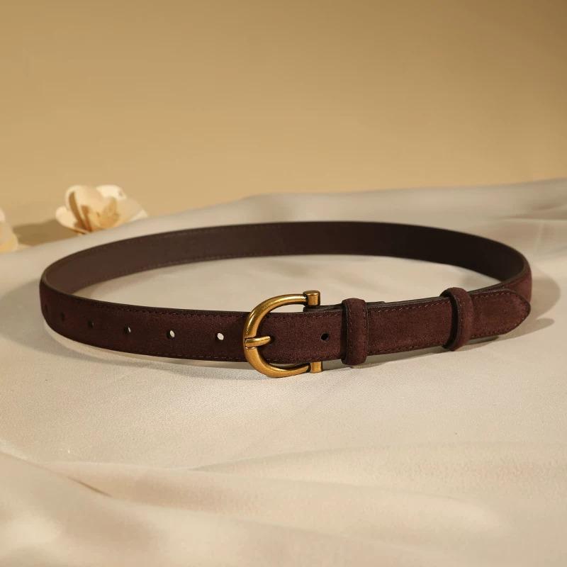 Women's Genuine Leather Red Ankara Fashion Belt for Jeans and Dresses