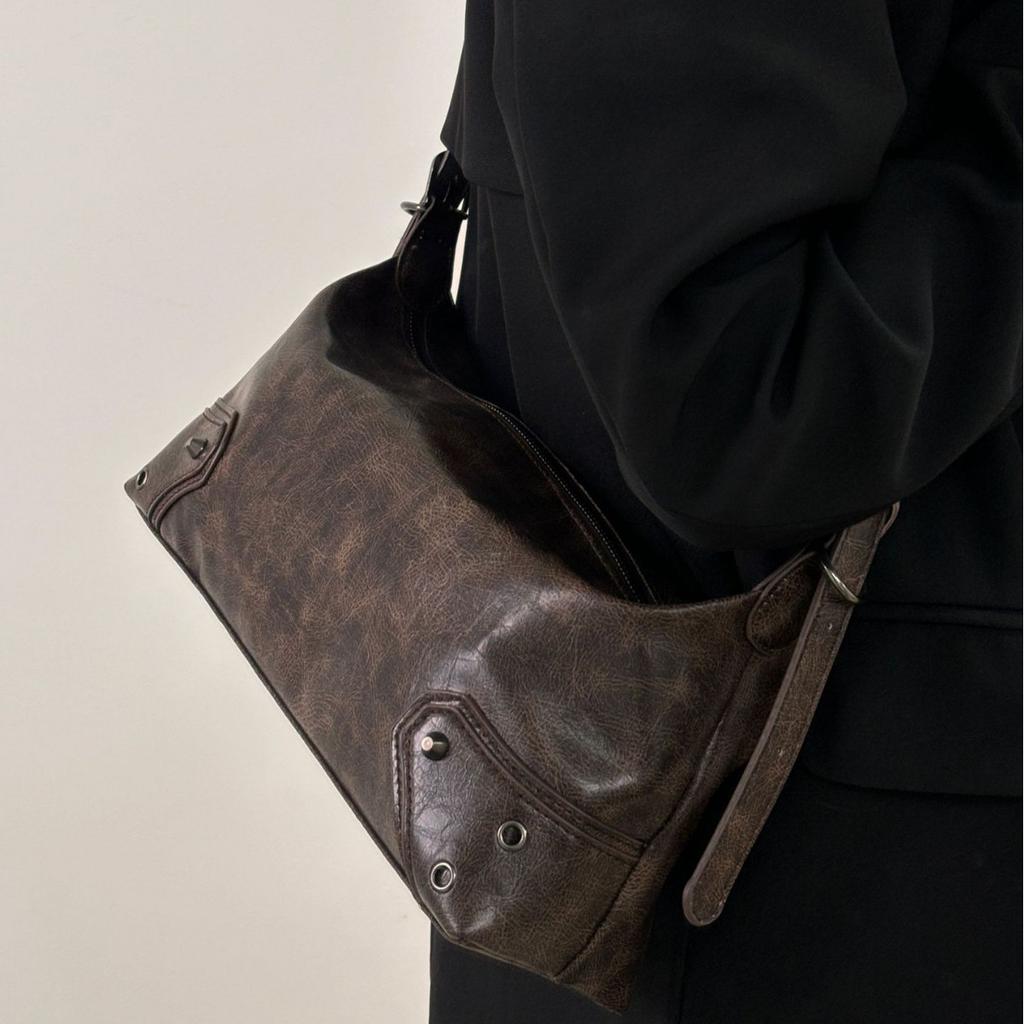 2024 New Autumn Winter Niche Retro Melad Baguette Bag for Women Large Capacity Underarm Bag Single Shoulder Crossbody Bag