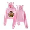 Icrimax Burgerpommes Pullover Girls Casual Cropped Hoodies Female Long Sleeve Sweatshirts Crop Top Women's Hoodie Sexy Tops