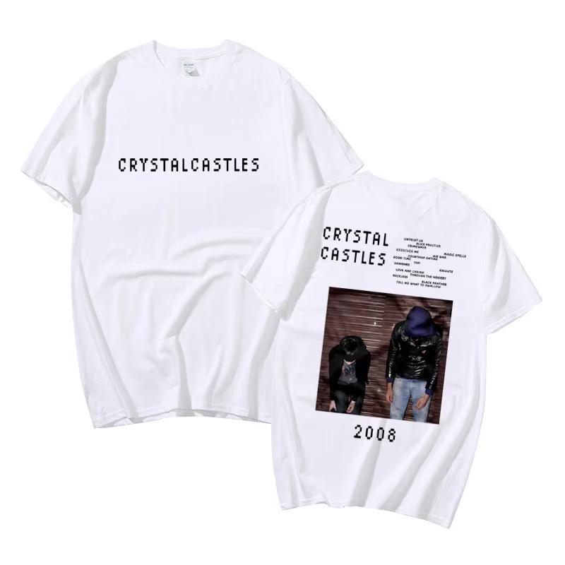 Best Famous Crystal Castles Graphic T Shirts Male Gothic Rock T Shirt Unisexs Vintage Tshirt Unisex Women Hip Hop Oversized Tshirts