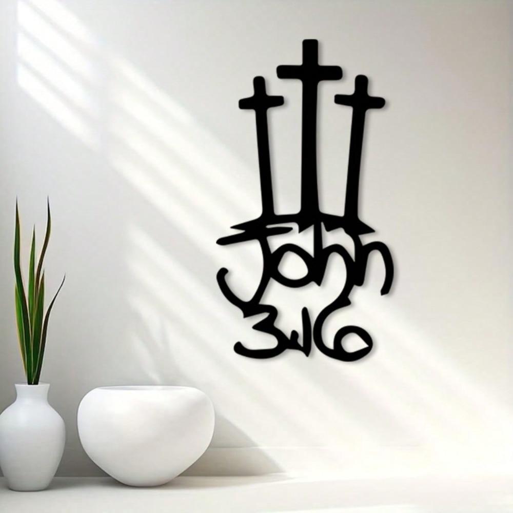 Christian Iron Cross Wall Art Powder Coated Vintage Minimalist Home Decor Religious Gift Christmas Baptism Wedding