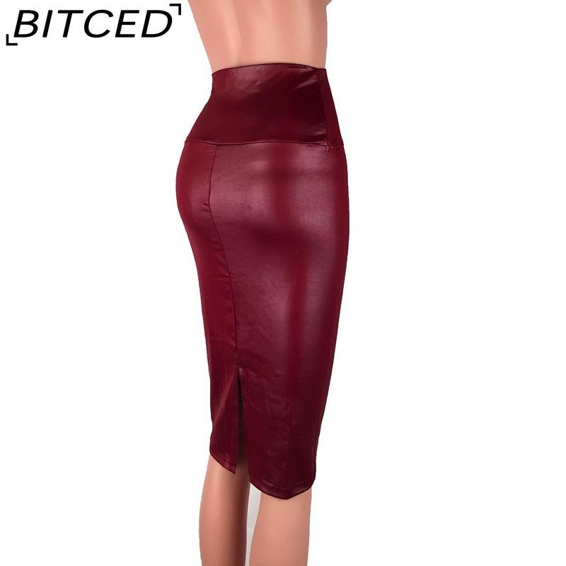 BITCED Women's Fashion Casual Back Slit Solid Color Print Summer Spring Skirts