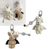 Soft Plush Rabbit Keychain Bag Charm With Alloy Hook, PP Cotton Stuffed Animal Accessory Ornament For Women Girls