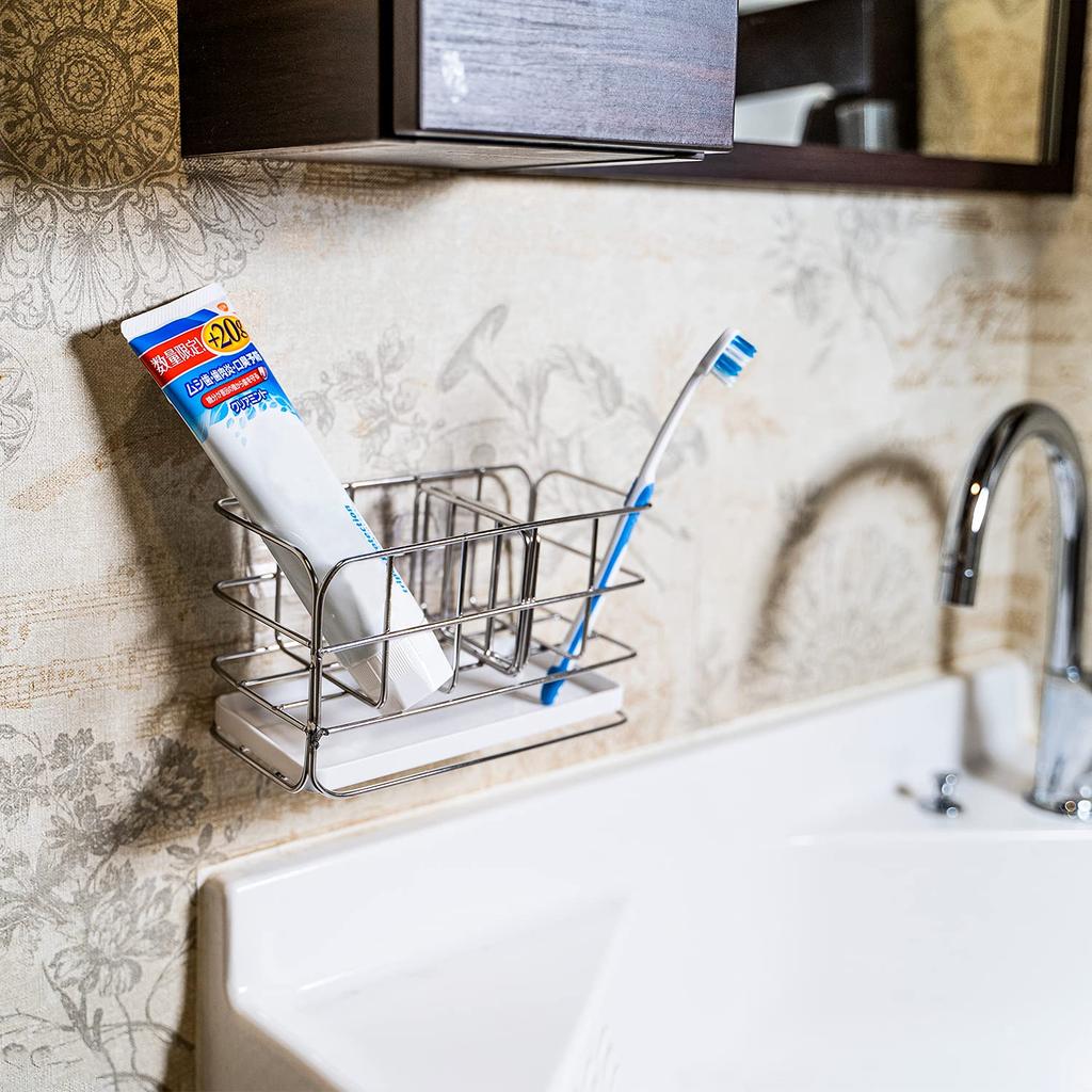 Astro Sponge Rack X X with Dividers Sponge Holder Detergent Rack Silver Approx. W17.5 D8.5 H9.5cm 711-50