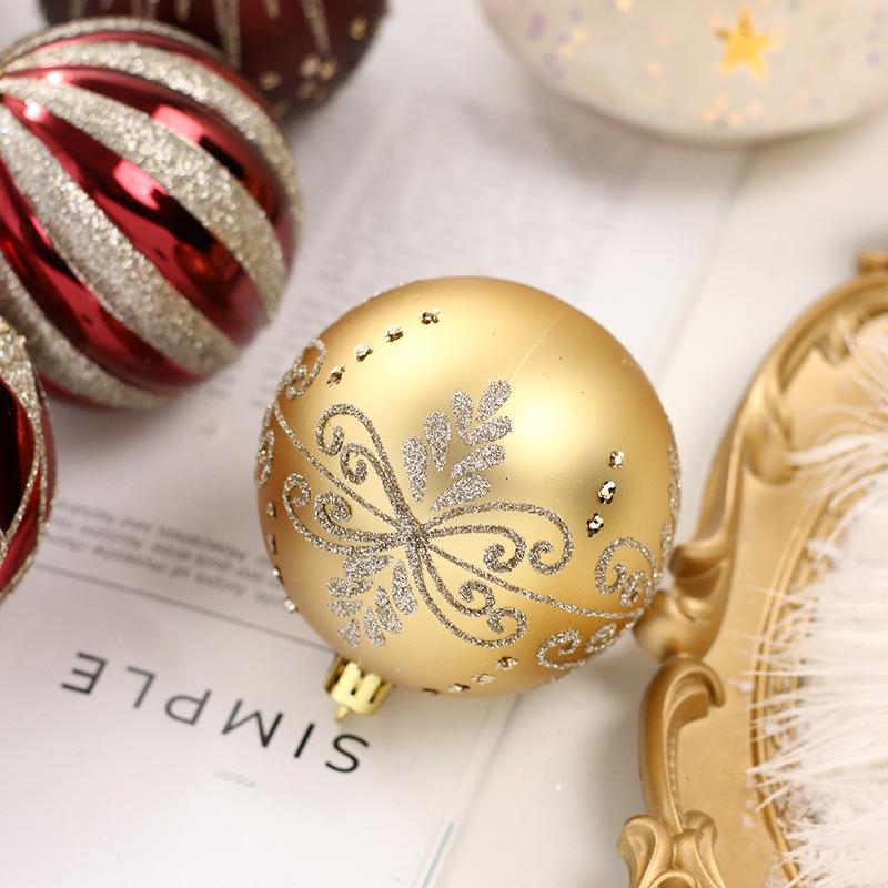 Elegant 8CM/16 Painted Christmas Ball Set: Exquisite Cross-Border Tree Decorations
