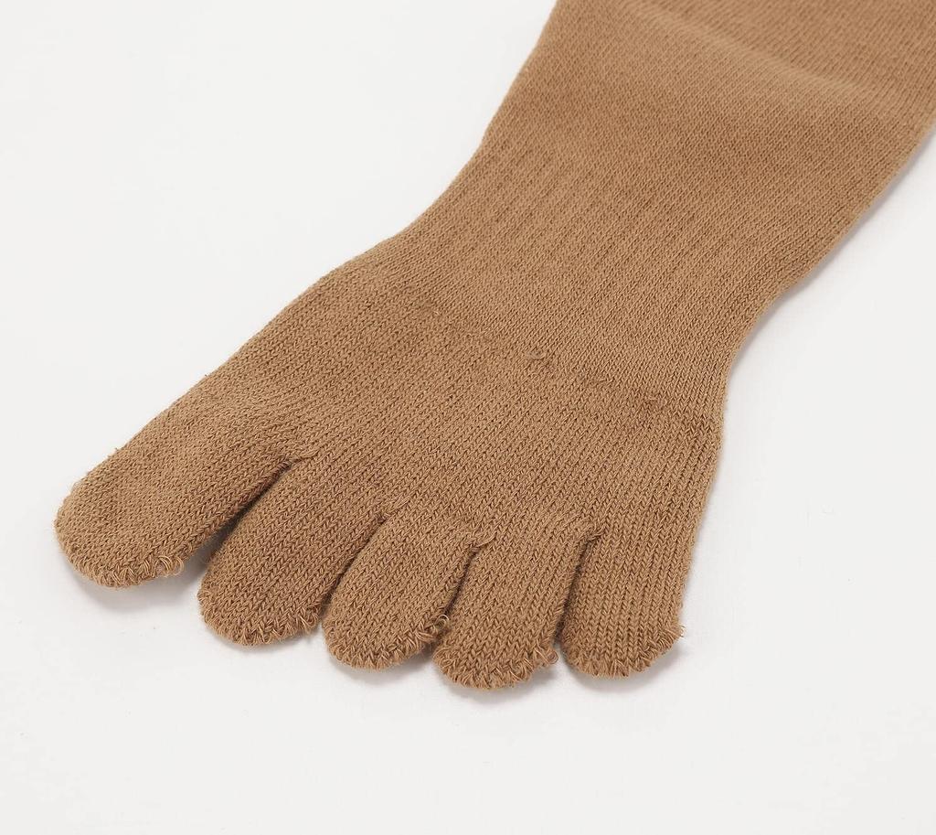 WIOIW Sports Socks for Outdoor Thick Pile Thick Towel Set of 3 Women's Five-Toe Socks, Running, Trekking, Sole, Fabric, Cotton,