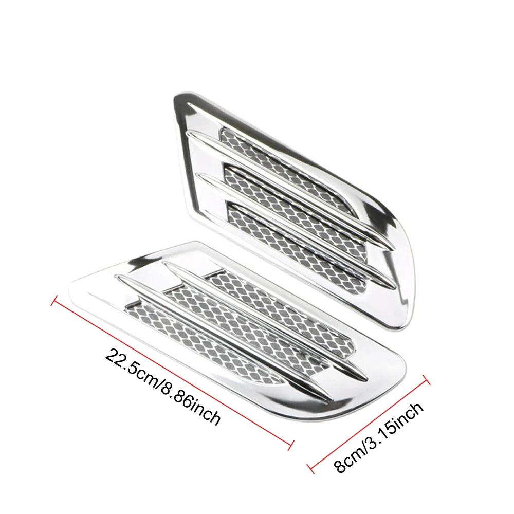 2Pcs ABS Plated Side Air Vent Covers, Universal Decorative Stickers for Sedan & SUV
