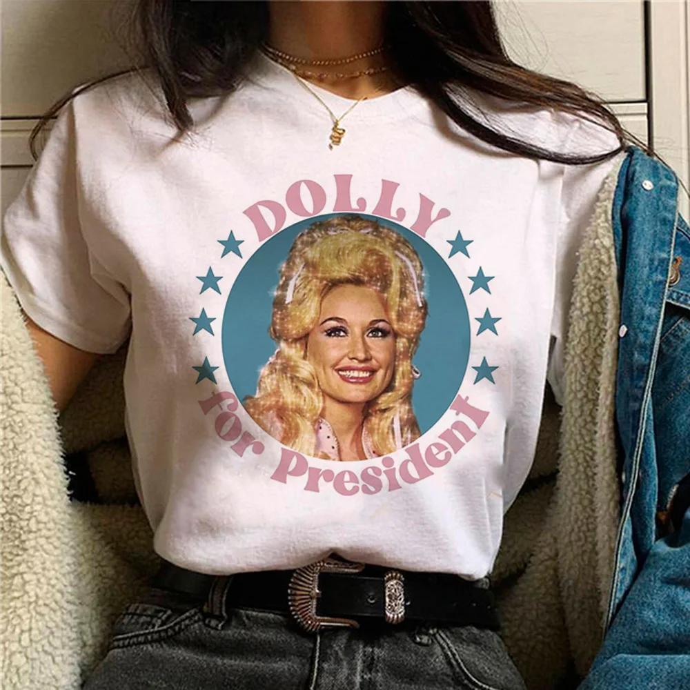 What Would Dolly Do T Shirt WWDD Country Music Legend Women's Crew Neck Short Sleeve Top Dolly Parton T-shirts Harajuku TOP