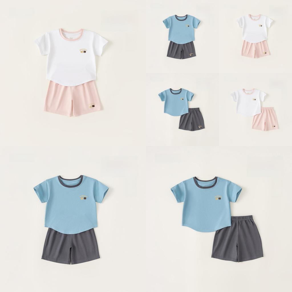 Childrens Summer Pajama Set With Cartoon Prints For Boys And Girls