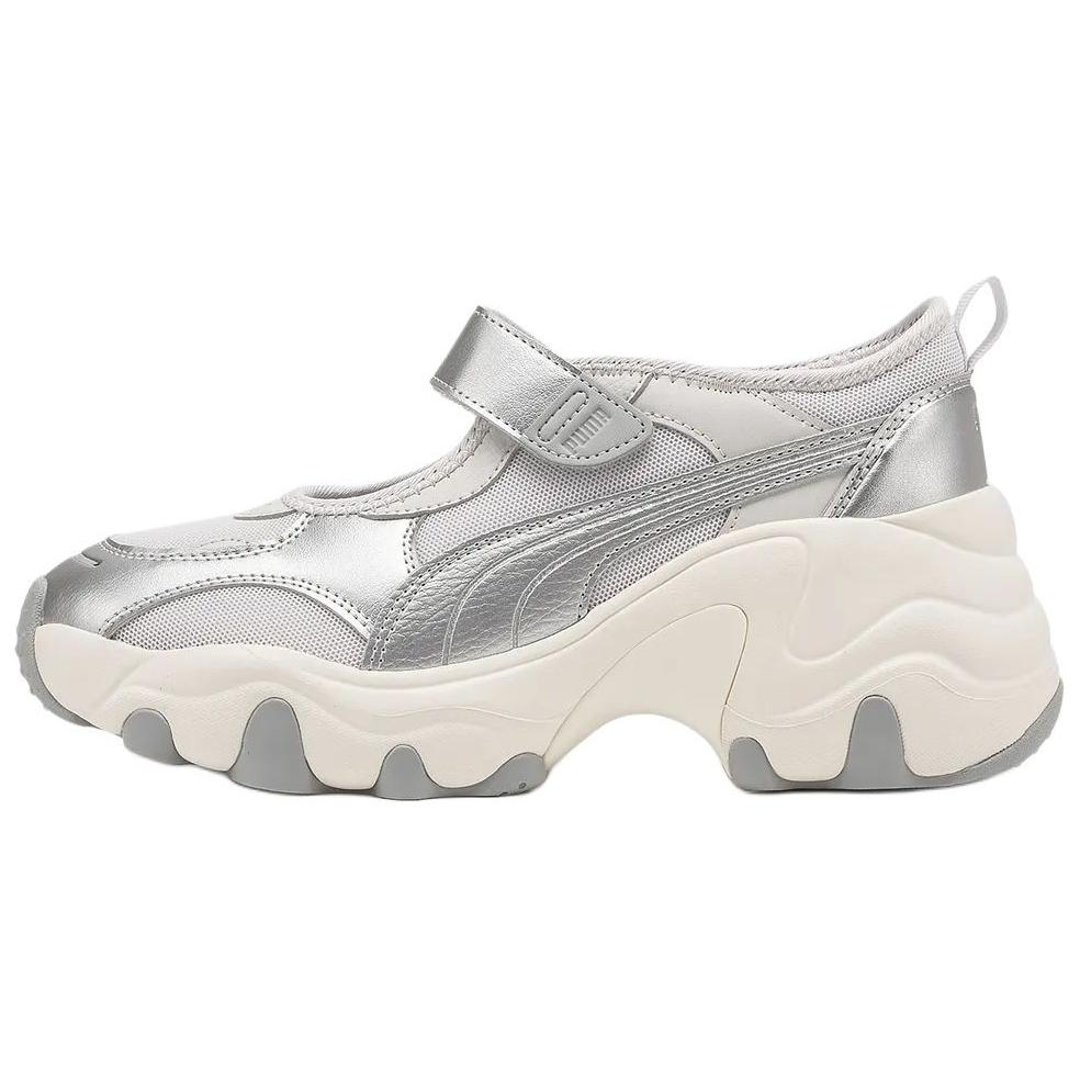 Puma Pulsar Wedge Comfortable Mary Jane Low Top Casual Shoes Women sneaker Gray Silver 398677-06