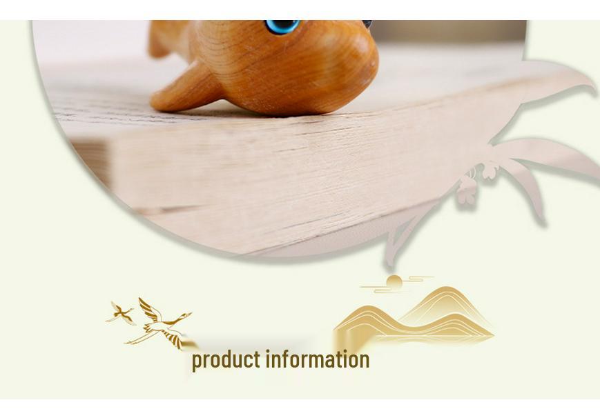 Dolphin Carved Cypress Wood Ornament - Children's Handicraft Decoration