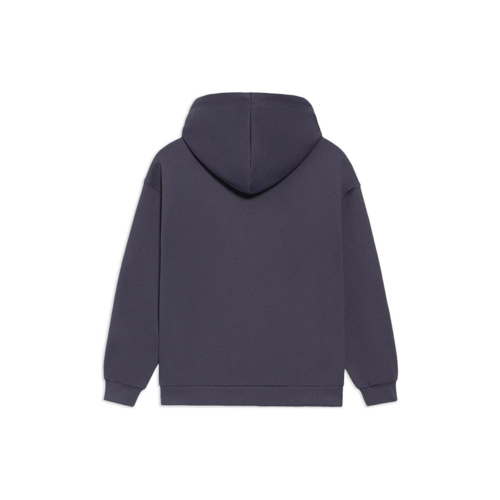 Li Ning Logo Print Solid Color Pullover Sweatshirt Unisex sweatshirt Deep-Purple Gray AWDS535-5