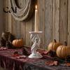 Unique Resin Crafts Cute Ghost Candle Holder, Iridescent Spooky Pedestal for Figurine Taper Candles, Gothic Candlestick Stand Home Table Decor