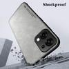 KEYSION Luxury Retro PU Leather Phone Case for OPPO A6 Pro 5G Soft Silicone+PC Shockproof Phone Back Cover for OPPO A6 Pro
