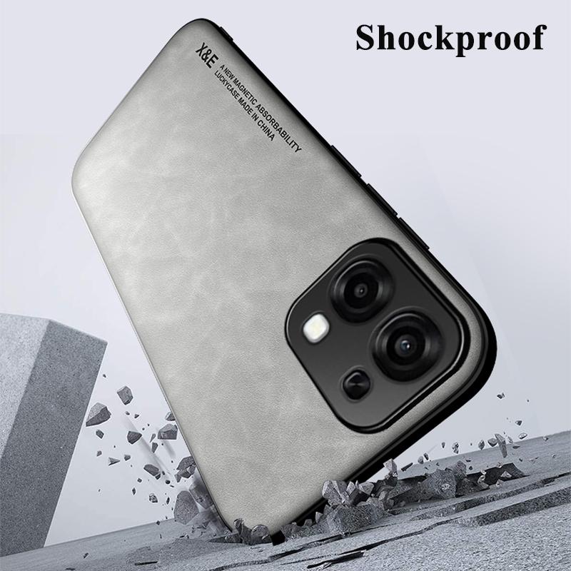 KEYSION Luxury Retro PU Leather Phone Case for OPPO A6 Pro 5G Soft Silicone+PC Shockproof Phone Back Cover for OPPO A6 Pro