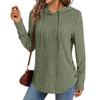 Women's Fashionable Casual Solid-color Long-sleeved Pullover Top Pullover Sweatshirt