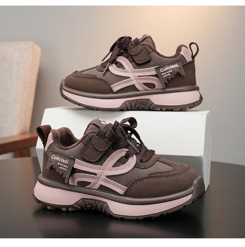 Kids' Autumn/Winter Soft Sole Casual Shoes – Plus Velvet Warm, Lightweight, Versatile, and Comfortable Sports Shoes for Medium & Large Children.