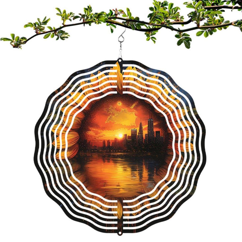 Solar-Powered Sunflower Wind Spinner – Stainless Steel Garden Decor, Indoor/Outdoor Hanging Ornament, Eco-Friendly Solar Charging (No Battery Needed)