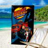 1 Stück Blaze und die Monster-Maschinen (2) Strandtuch, Strand- und Meeresufer-Schwimmbadausstattung, Modisches Muster, Rechteckig, Reiseutensilien