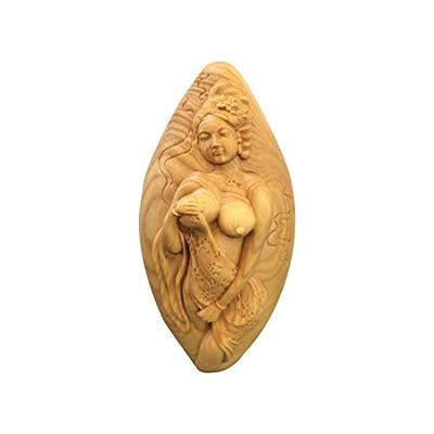 Cute Wooden Buddha Statue of the Seven Lucky Gods, Benzaiten, and Boxwood, Heart-Shaped Dragon Figurine, Charm for Protection from Evil, Feng Shui, an