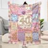 Happy 40th Birthday Celebration Blanket Comfortable Suitable for Livingroom Chair Picnics All-Season Use Modern Gifts For Family Or Friends