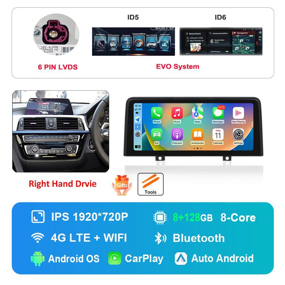 12.3 Inch Right Hand Drvie for BMW 3 4 Series F30 F31 F32 F33 F34 F36 NBT EVO System Android Car Radio Multimedia Player 4G WiFi