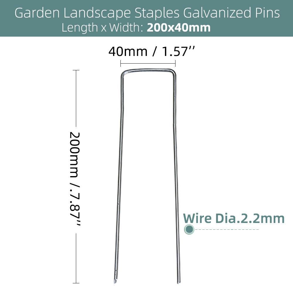 10 יחידות יתדות עוגן קרקע מגולוונות בצורת U, יתדות, סיכות לקיבוע דשא, חווה, מרבד דשא, מחסום עשבים, נוף, בד דשא, רשת