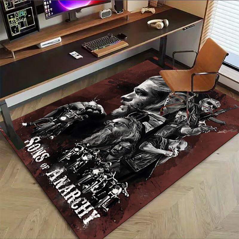1pz Tappeto Sons of Anarchy, Tappeto per Ufficio Tappetino da Esterno Decorazione per la Casa Tappeto da Area Festival