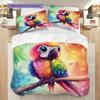 Parrot Pattern Bedding Quilt Set Quilt Cover Pillowcase Home Decoration Birthday Gift (1 * duvet cover + 2 * pillowcase, without core)