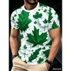 Canada Maple Leaf Flag 3D Print Men's T-Shirt, Fashionable Street Style Crew Neck Short Sleeve Casual Sports