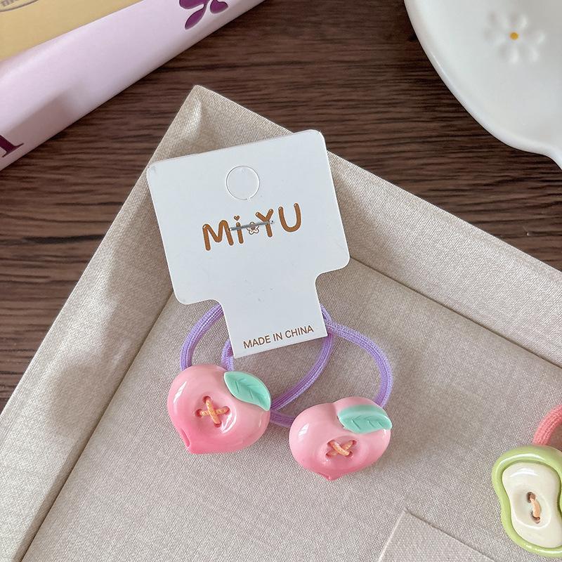 Cute Cartoon Children's Fruit Elastic Band, Girls' Summer Braided Hair, Candy-colored Hair Tie and Hair Band, Princess Hair Tie and Hair Accessory