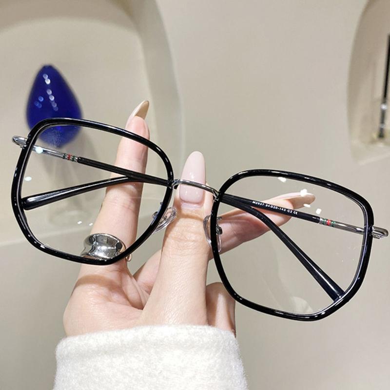 3PCS Oversized Square Myopia Glasses Women Men Fashion Block Blue Light Prescription Nearsighted Optical Glasses