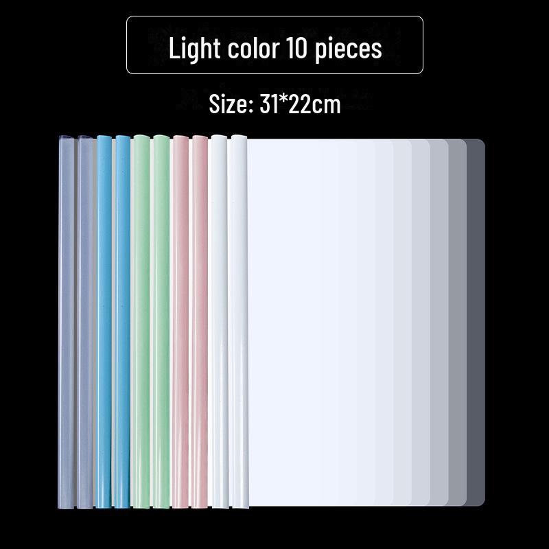 

Transparent A4 File Folder with Pull Rod and Clip for Office Documents Light colors (10/pack)