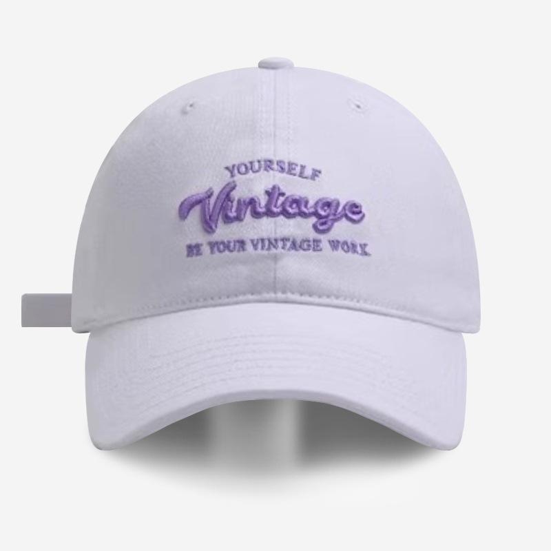 Peaked Cap Women's New Spring and Summer Big Head Circumference Shows a Small Face, Fashionable Casual Baseball Cap Men's Versatile Breathable Letters
