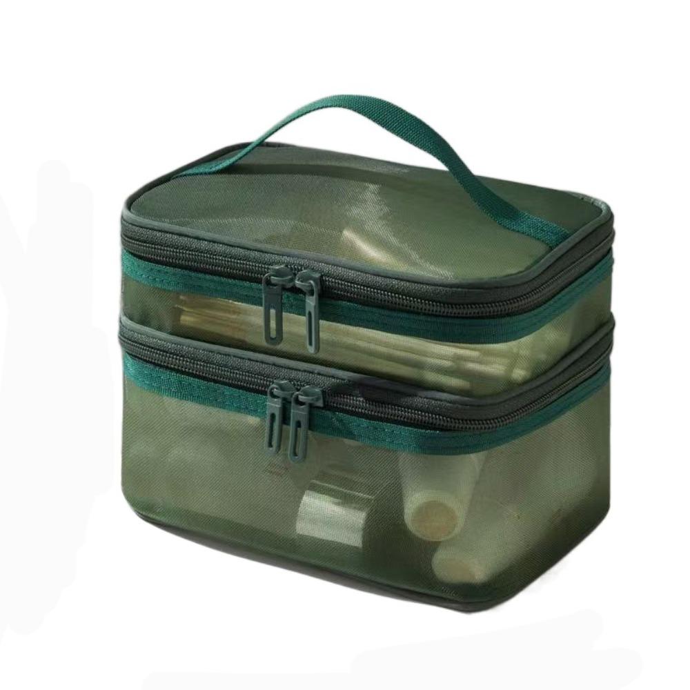 Transparent Mesh Travel Cosmetic Bag Large Capacity Storage Makeup Organizer Bag 2/3 layer Toiletry Bag Cosmetic Storage