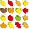 Hotop 72 Pcs Thanksgiving Turkey Paper Cut Outs Fall Maple Leaf Pumpkin Fruit Paper Cutouts for Classroom Bulletin Board Decorations Autumn Colorful
