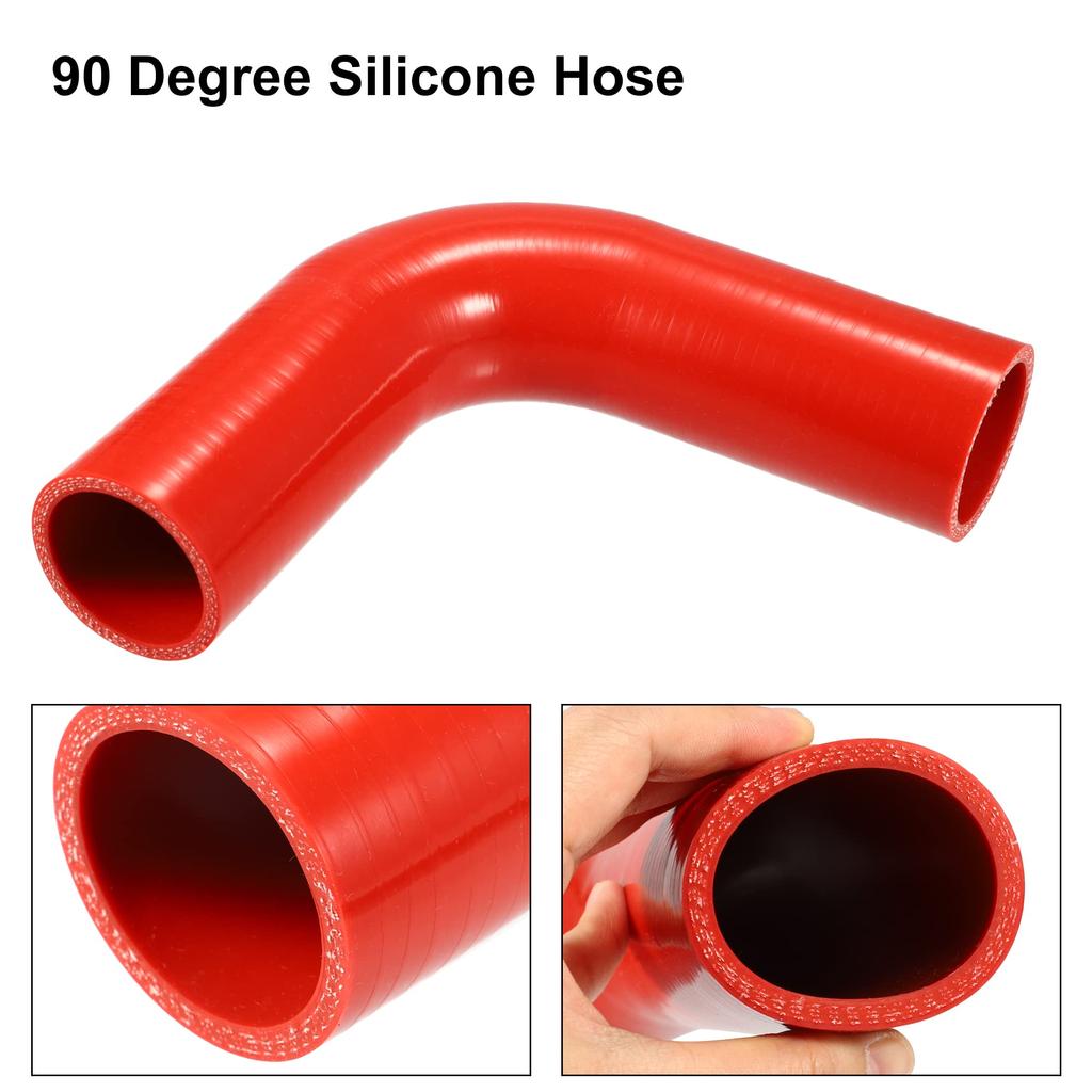 X AUTOHAUX Reducer Hose Pipe Bend Turbo Intercooler 48mm Inner Diameter 90 Degree Elbow Silicone Red
