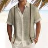 Camicia da uomo a maniche corte stile hawaiano retrò, Stampa alla moda, Stile vacanza al mare, Collo a revers, Tessuto confortevole, Taglie