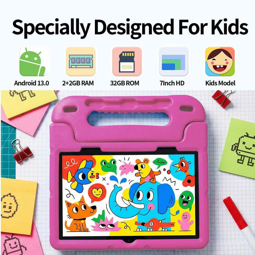 10.1 Inch Kids Tablet Quad Core 8GB+64GB WiFi Bluetooth Educational Software Tablets Children's Gifts