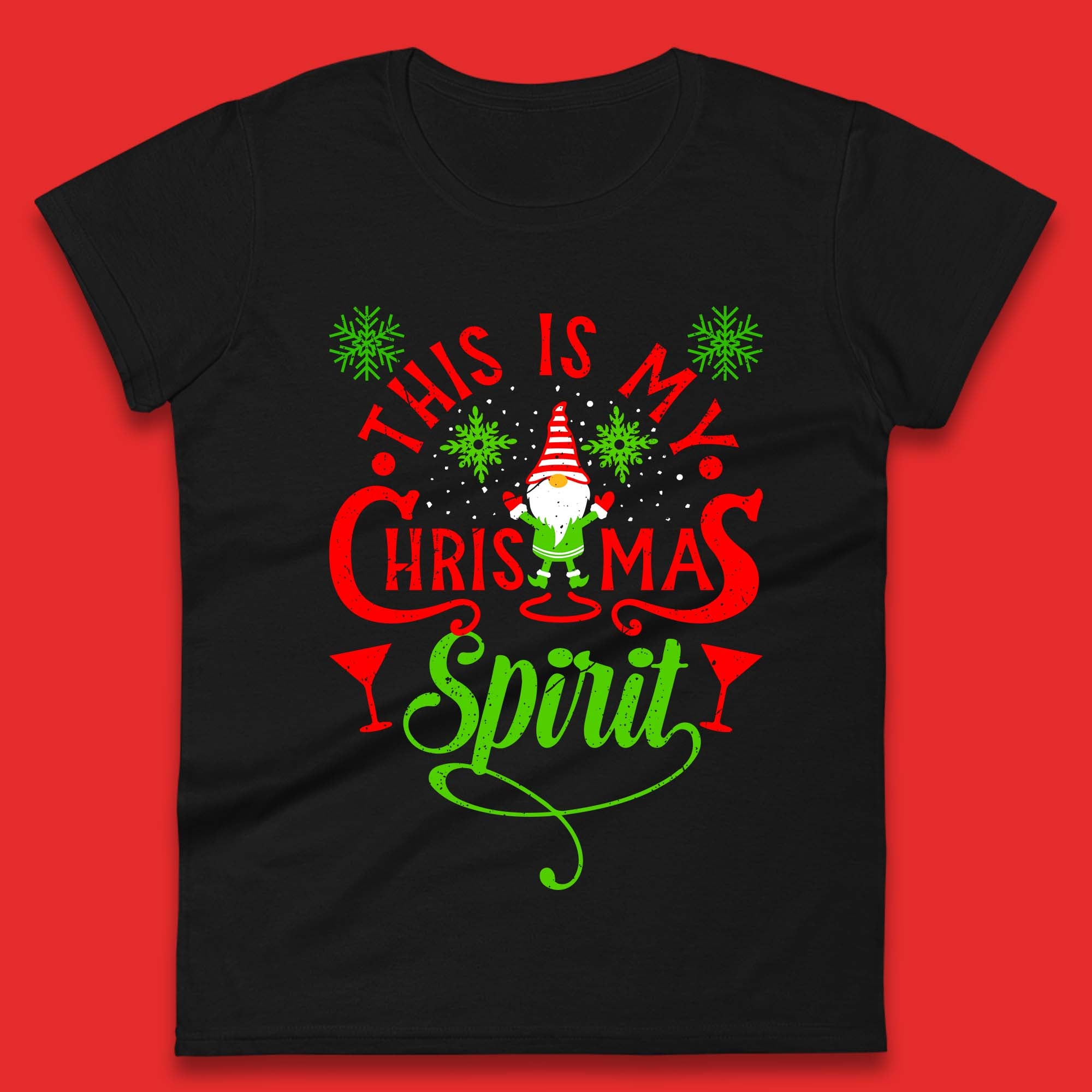 Christmas Spirit Womens T-Shirt Mens Tops Tees Unisex XL