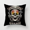 Black Grey Skull Face Living Room Decor Pillowcase Car Halloween Sofa Cushion Cover