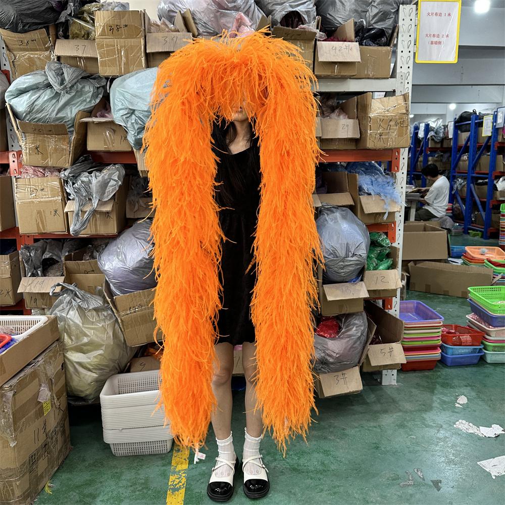 DIY 6PLY Natural Ostrich Feather Boa for Sewing Costume Embroidery 0.5/1/2/3/4M Length Wedding Carnival Dress Decoration Craft