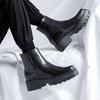 Mens Fashion Punk Rock Dress High Chelsea Boots Square Toe Platform Shoes Cowboy Original Leather Boot Handsome Motorcycle Botas