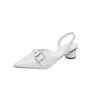 2025 Summer New Pointed Belt Buckle Thick Heel Sandals Female Korean Baotou After The Air with Fashion Women's Shoes