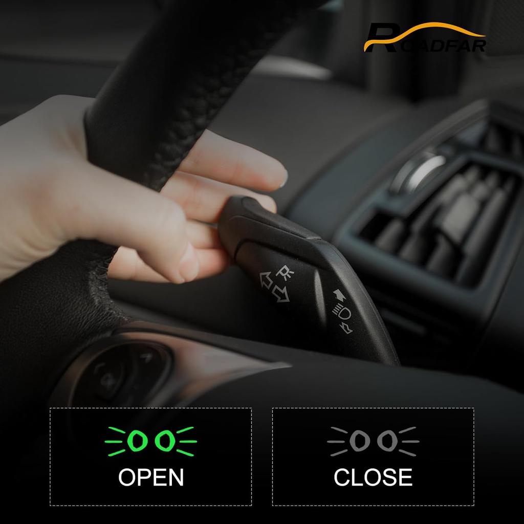 ROADFAR Turn Signal Switch Multi-Function Combination Switch, Push Button, Black, Manual Operation, Fits 2000-2005 Chevy Impala with Cruise Control,