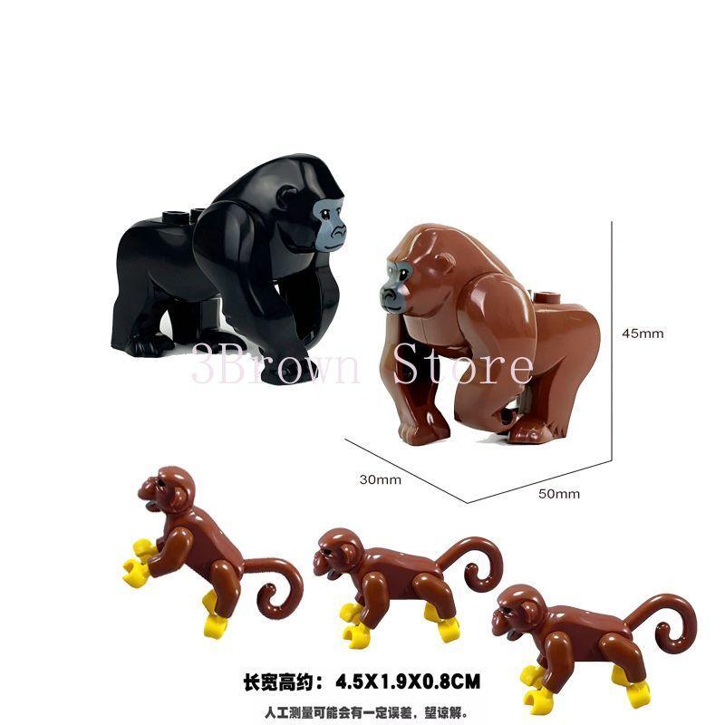 Afrikanische Wildtiere Bausteine Set Löwe Elefant Kamel Hirsch Wolf Giraffe Spielzeugmodell für Kinder Kreatives Kindergeschenk Stein S041