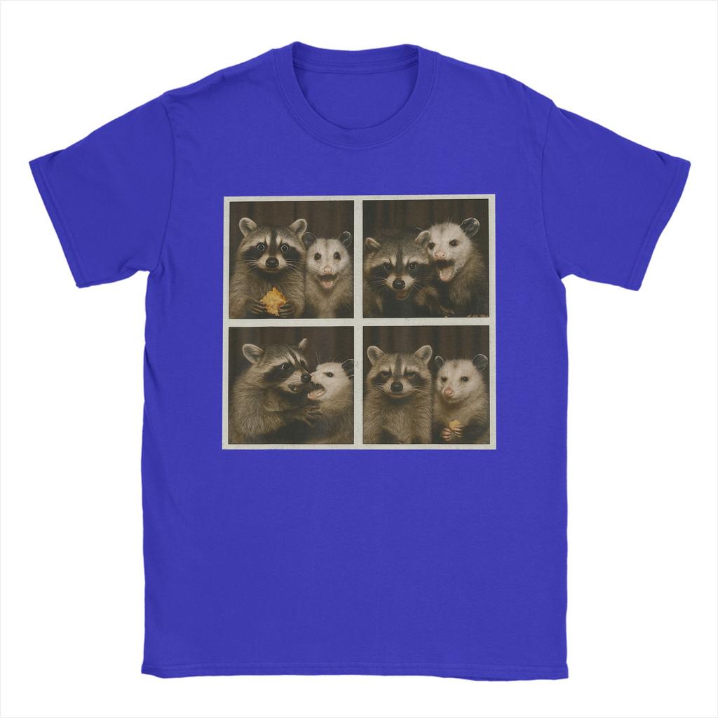 Funny Possum And Raccoon Photobooth Selfie Trash Feral Women T Shirt Beach T Shirts Unisex Cotton Round Neck 4XL 5XL 6XL Tees